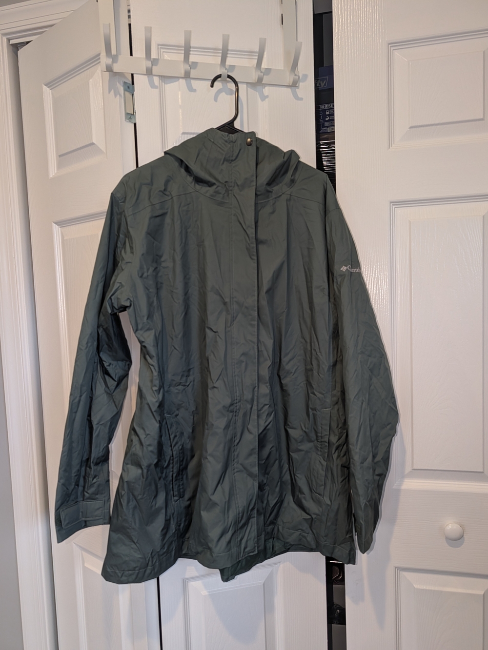 Columbia Women's Hooded Rain Jacket - Olive Green